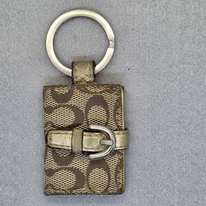 Vintage Coach Mini Picture Frame Y2K Key Ring Tan/Brown/Gold